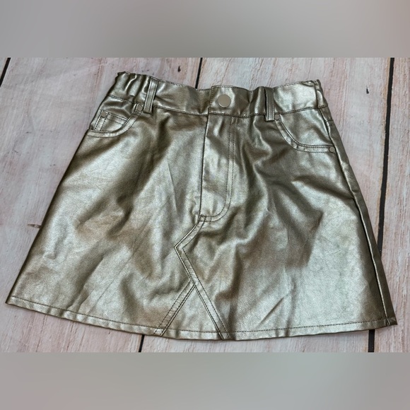 Girls Mini Molly Bracken Metallic Skirt Vegan Leather Size 8 Bronze - Picture 2 of 4